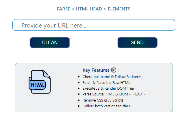 free HTML head section parser