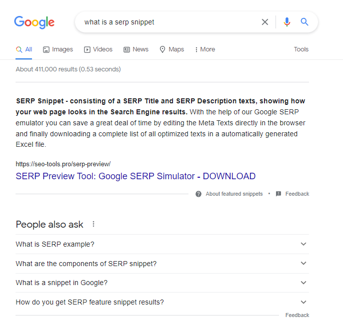 What is a SERP Snippet in SEO?
